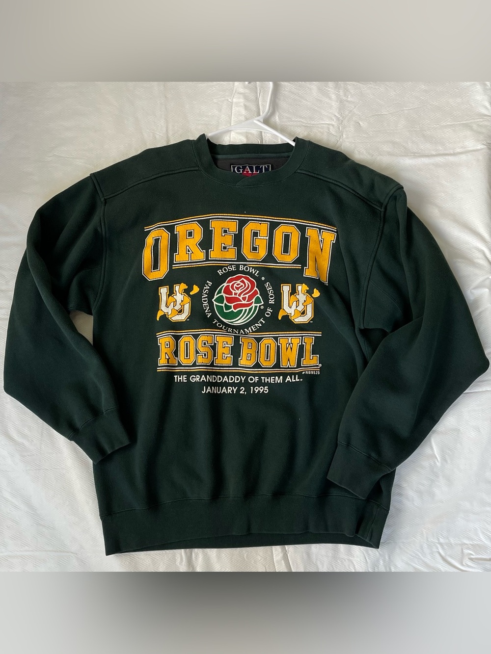 Vtg 1995 Oregon Ducks Rose Bowl Crewneck Sweatshirt Mens Large Green Heavyweight